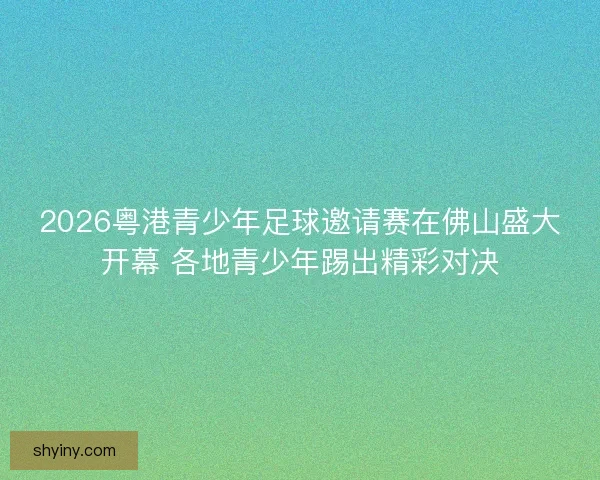 2026粤港青少年足球邀请赛在佛山盛大开幕 各地青少年踢出精彩对决